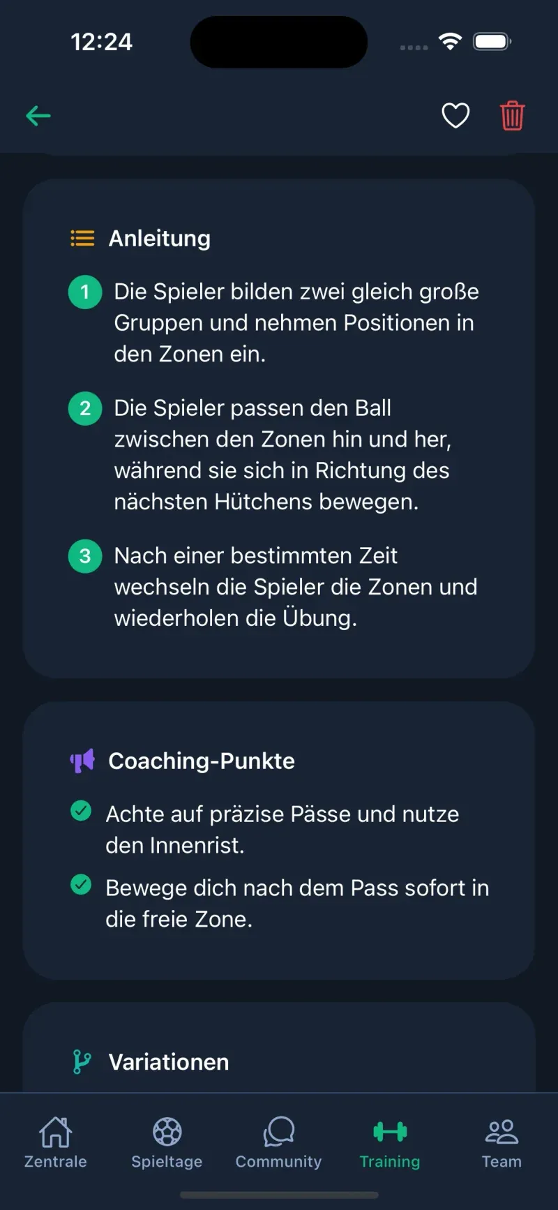 Training planen & Inhalte - Ansicht 5