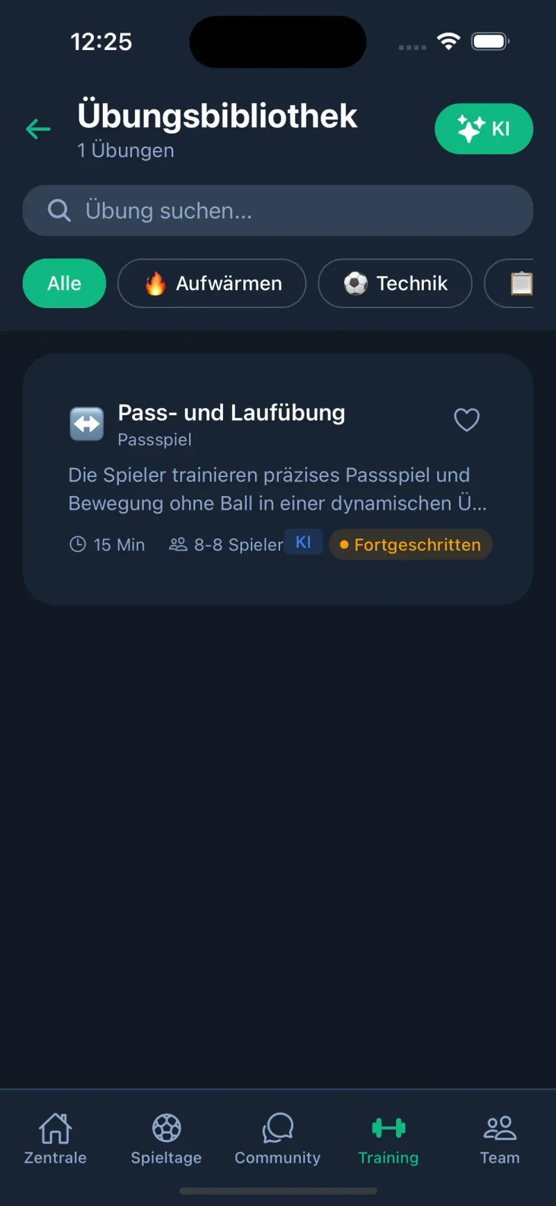 KI-Trainingsassistent & Übungsbibliothek - Ansicht 2