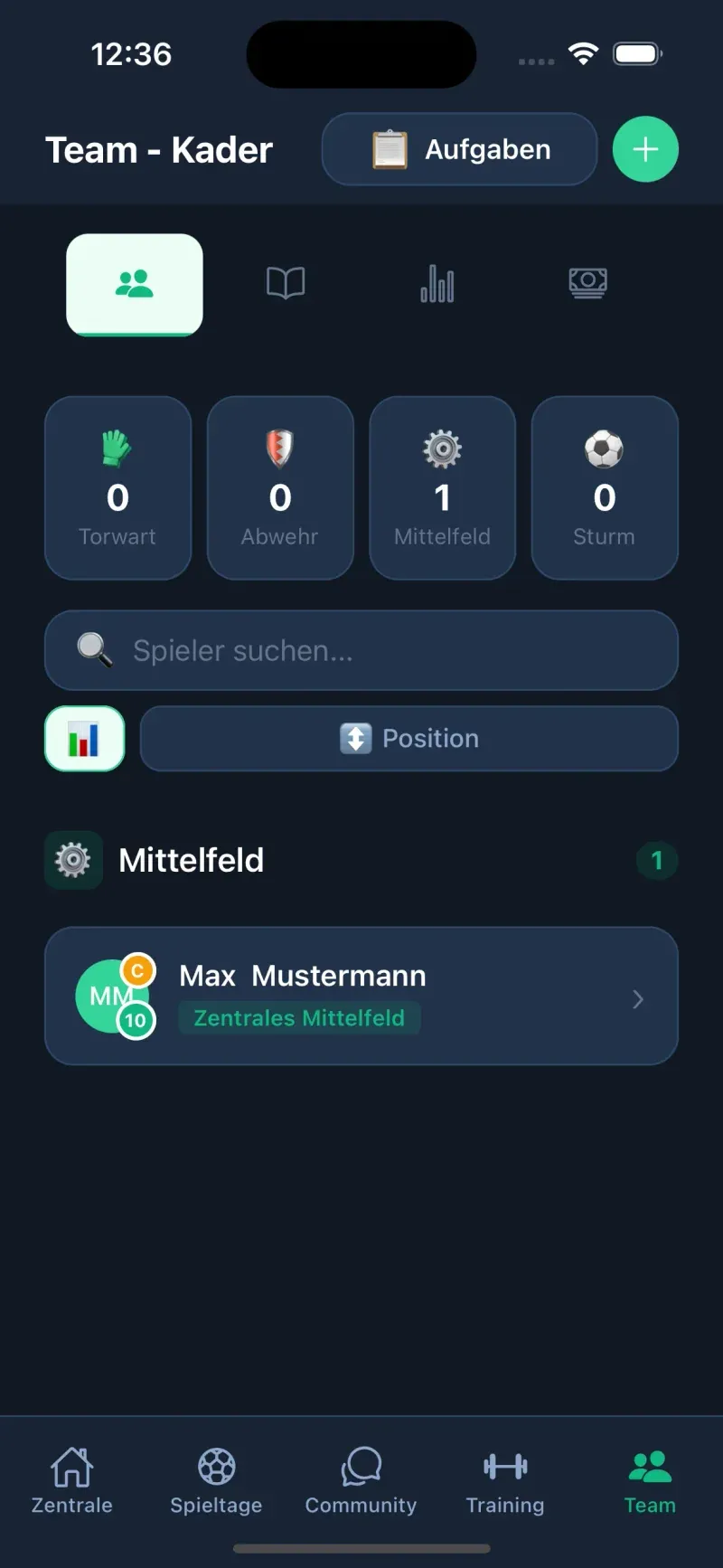 Kader-Übersicht - Ansicht 1