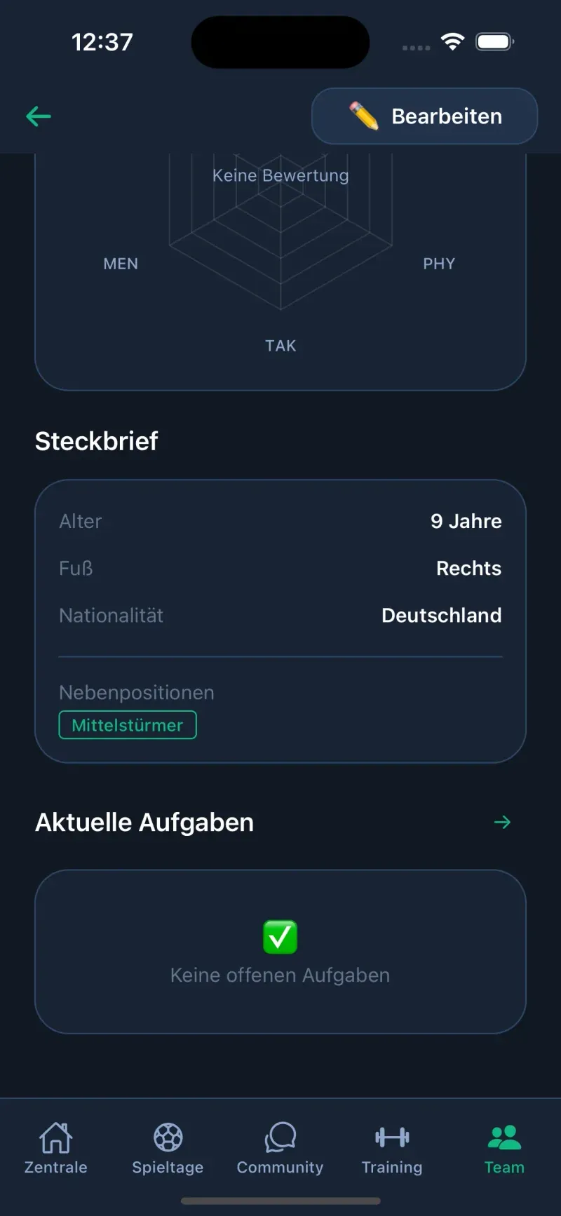 Spielerprofile & Entwicklung - Ansicht 4